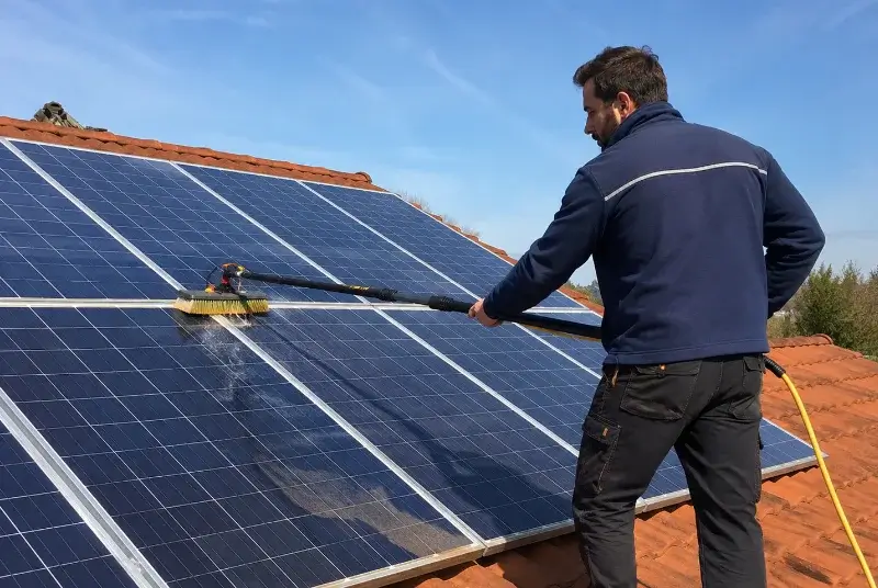 Nettoyage et entretien de panneaux solaires à la Bosse-de-Bretagne